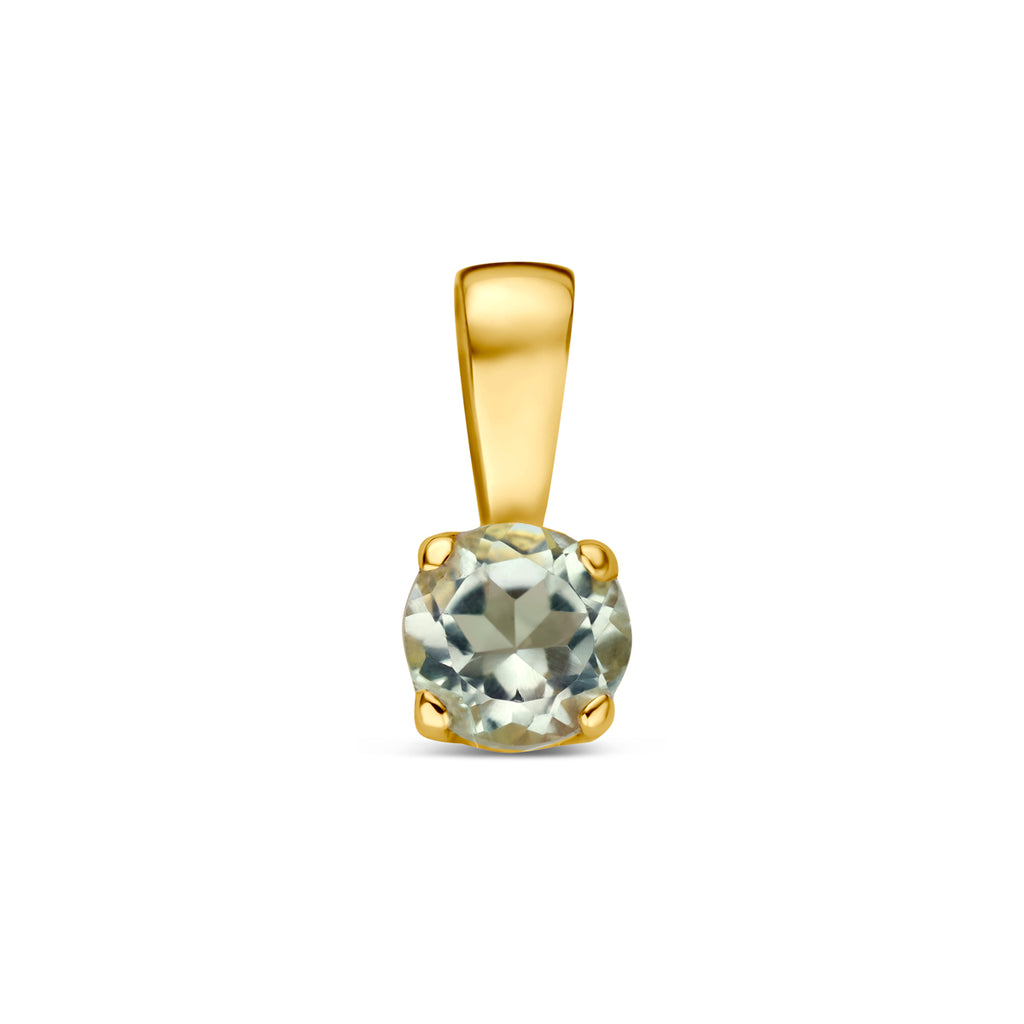 hanger groen amethist 9 mm 14K geelgoud - rond