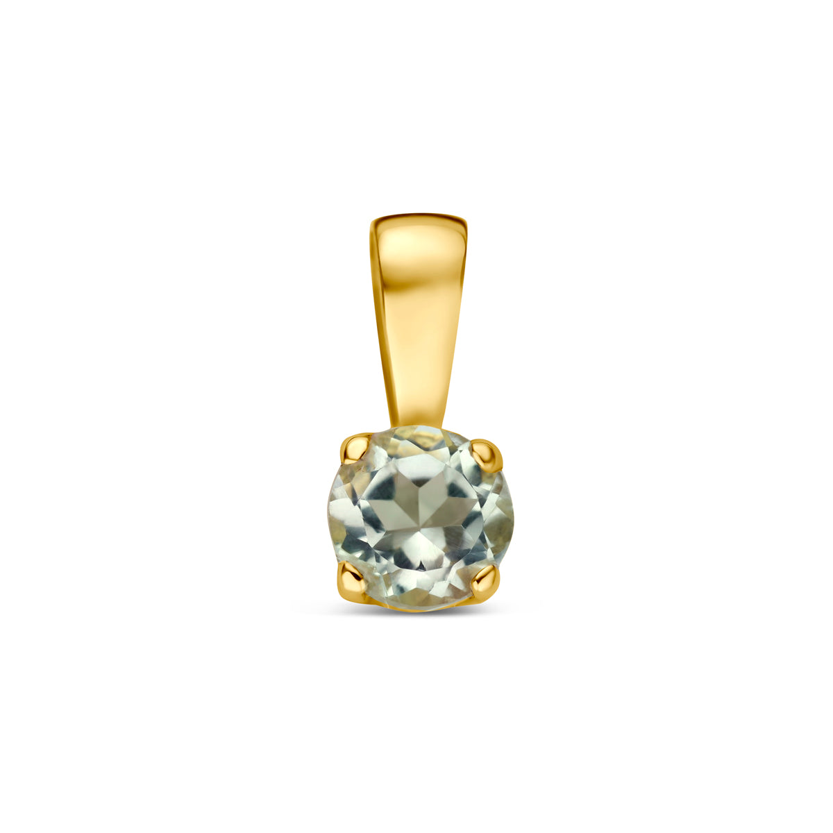 hanger groen amethist 9 mm 14K geelgoud - rond