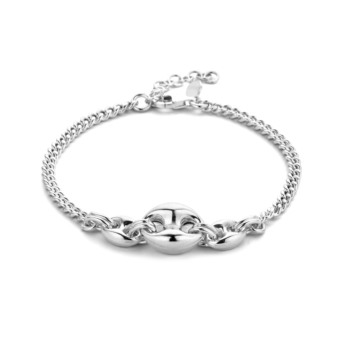 Armband 10,5 mm 16 + 3 cm Silber rhodiniert