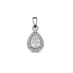 hanger zirkonia halo zilver gerhodineerd