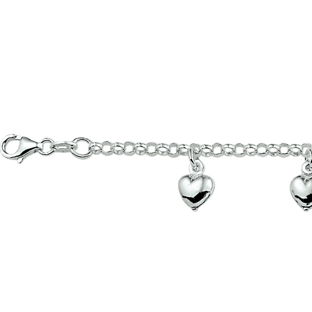 Armband Herz 15 cm silberweiß