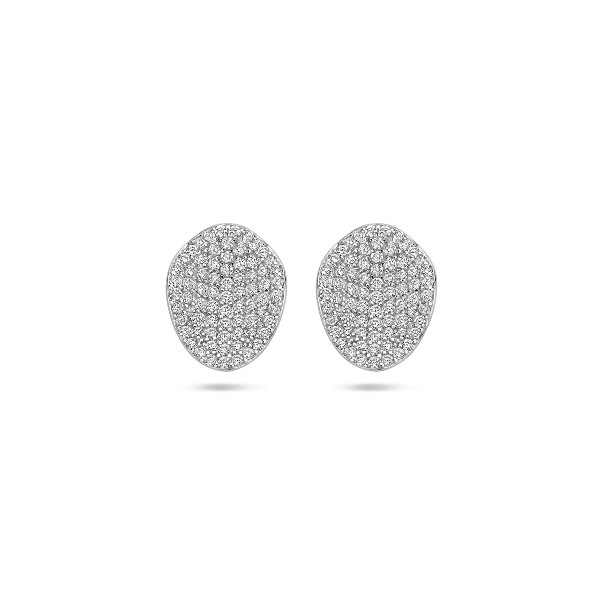 Ohrstecker Zirkonia 13 mm rhodiniert Silber