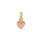 hanger hartje roze 4,5 mm 14K geelgoud