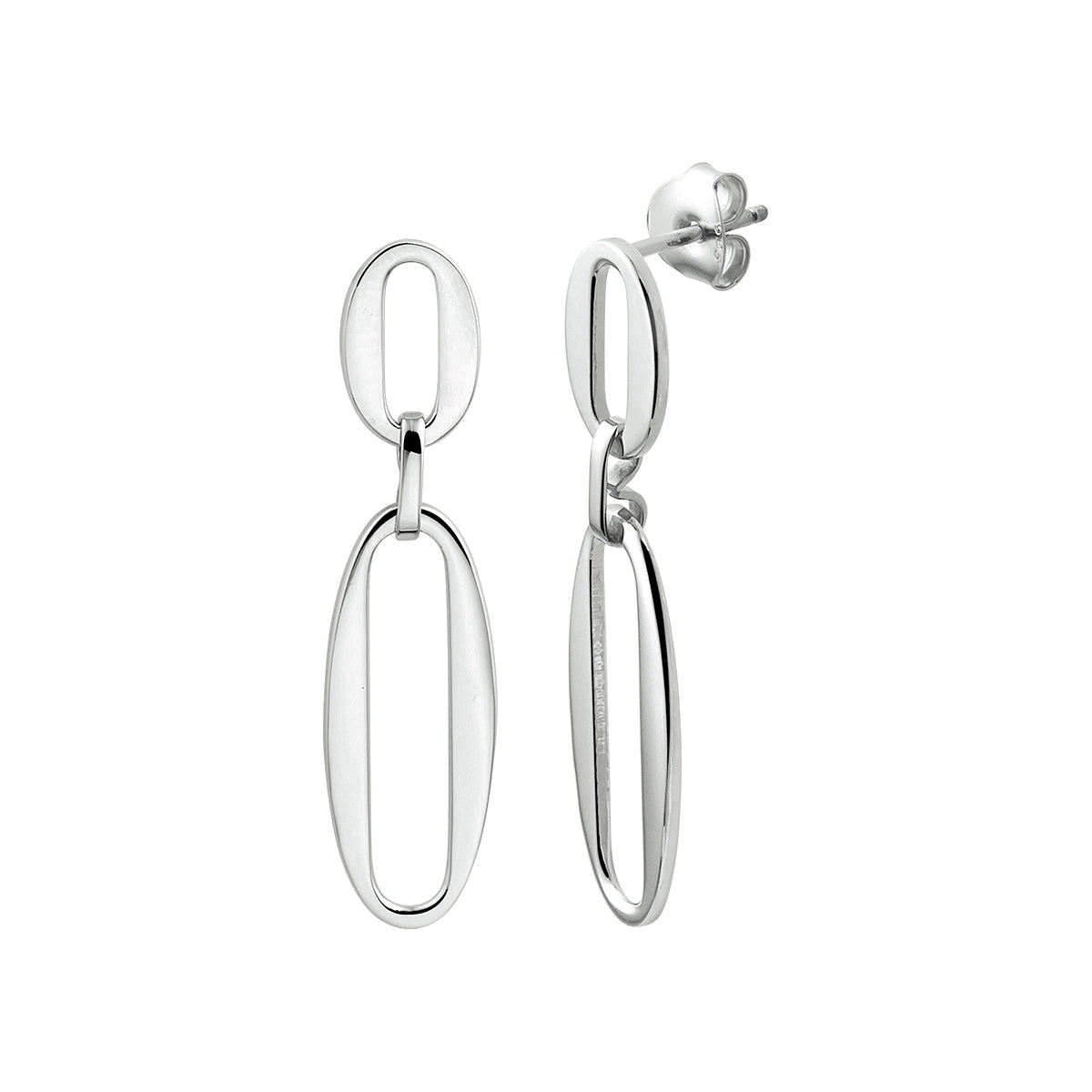 oorhangers paperclip zilver gerhodineerd
