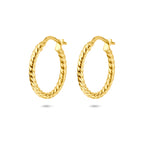 oorringen gedraaide buis 2 mm Silgold (geel met zilverkern)