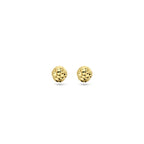 oorknoppen bolletje gediamanteerd 14K geelgoud