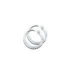 oorringen vierkante buis 2,0 mm gediamanteerd zilver gerhodineerd