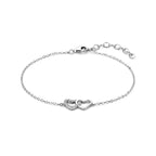 Armband Herzen und Zirkonia 16 + 3 cm Silber rhodiniert
