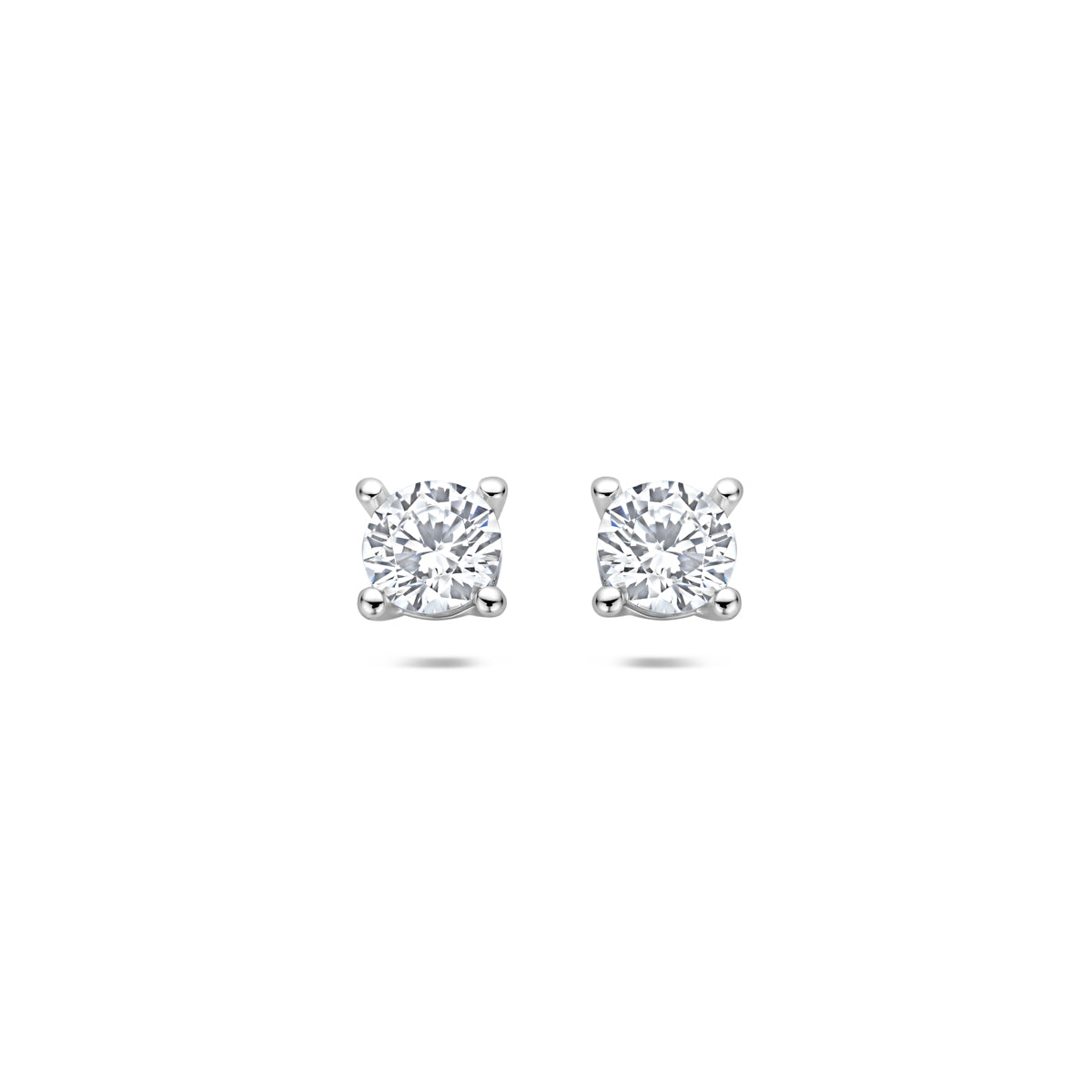 Ohrstecker Zirkonia 5 mm Silber rhodiniert