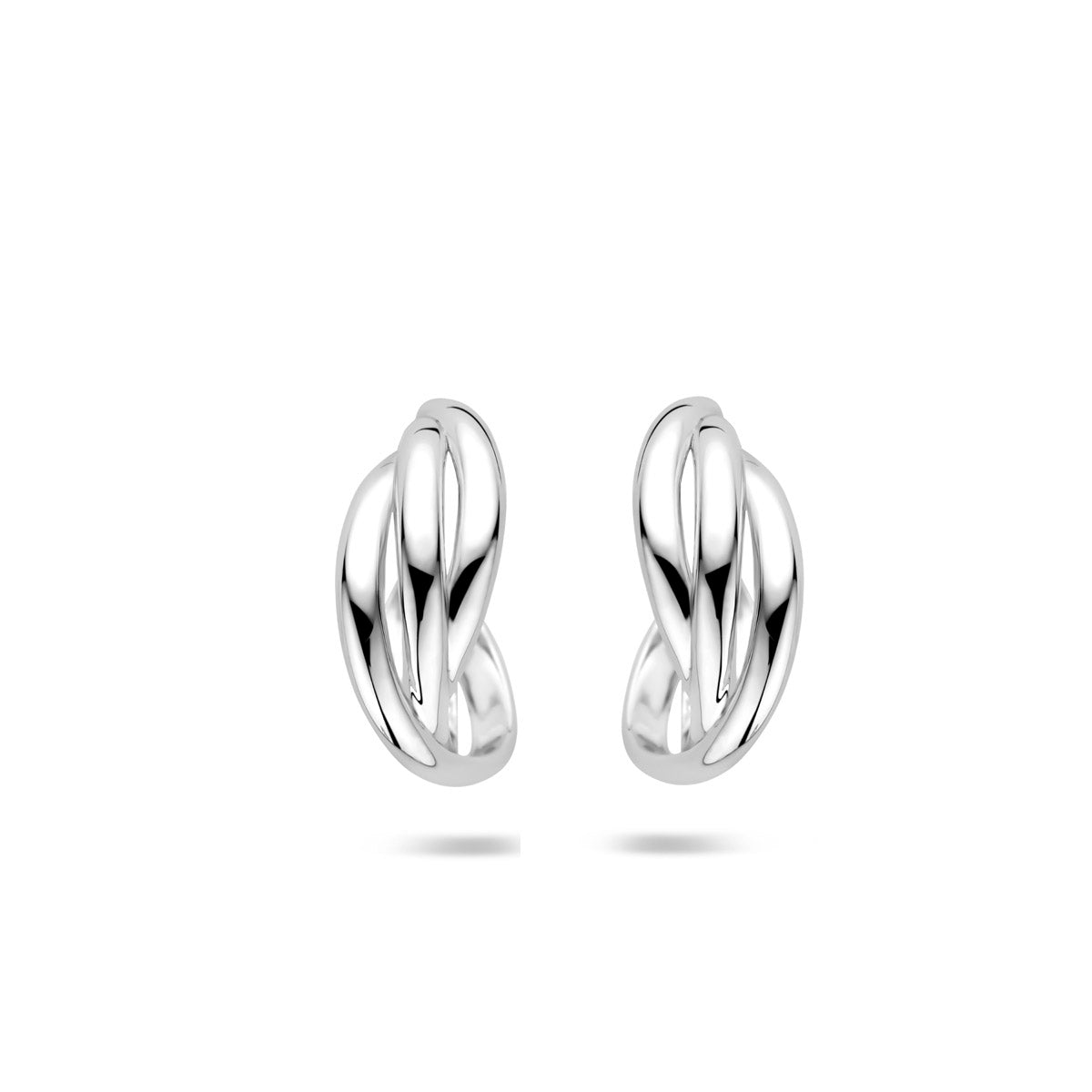 stekeroorringen gedraaid 16 mm zilver gerhodineerd - gedraaid