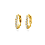 klapoorringen lab grown diamant 0.14ct (2x 0.07ct) g vs 12 mm 14K geelgoud
