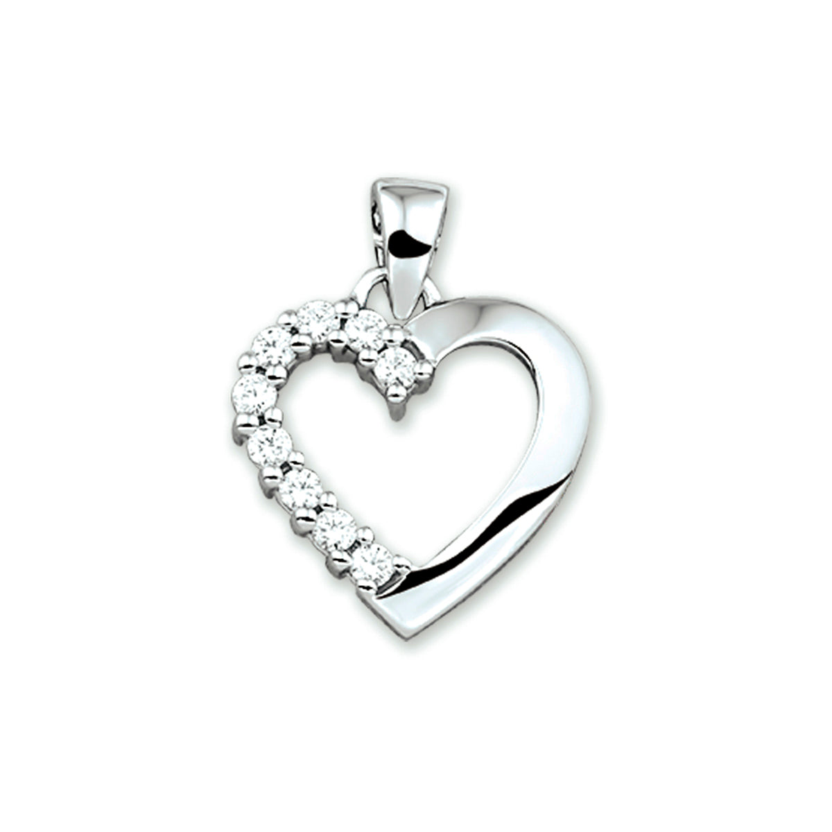 hanger hart zirkonia zilver gerhodineerd