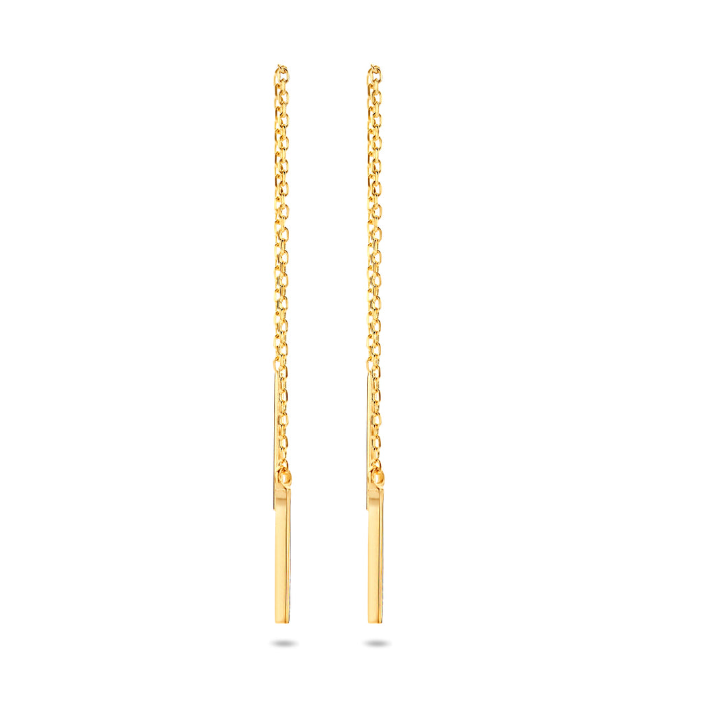 9K Durchziehohrringe, Stange 70 mm, 9K Gelbgold