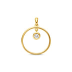 9k hanger rond zirkonia 13 mm 9K geel - rond