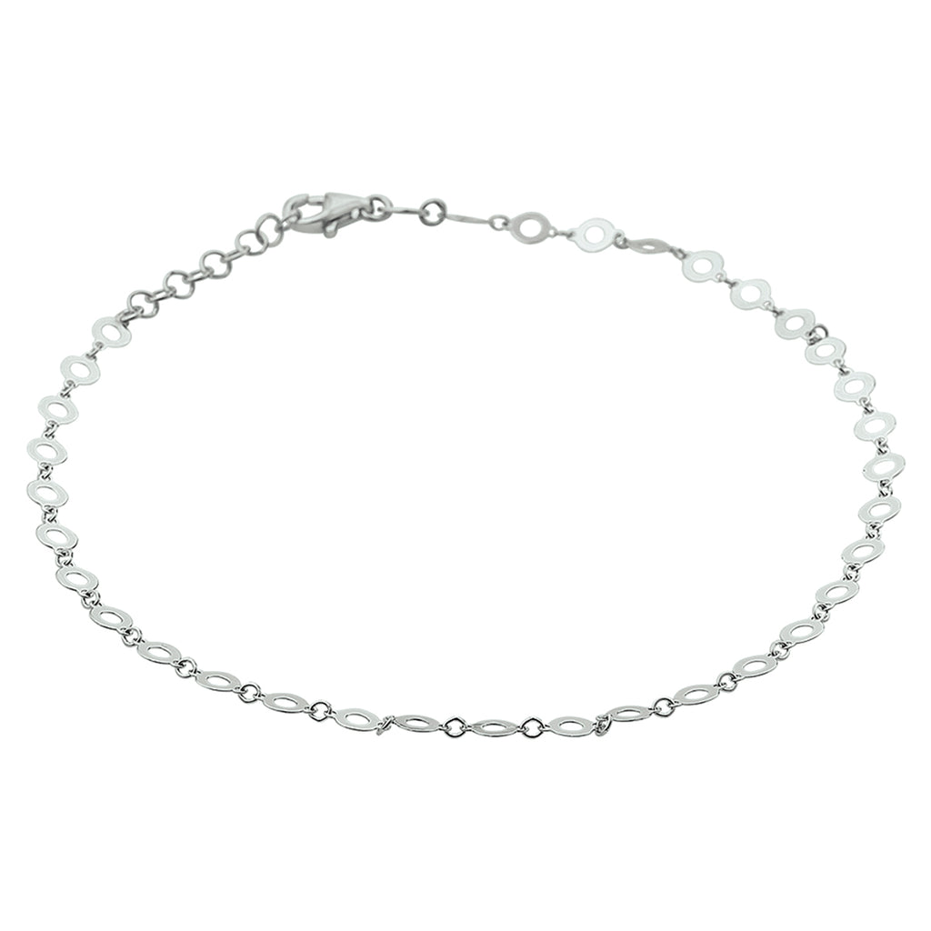 Fußkettchen 4,0 mm 24 + 2 cm Silber rhodiniert