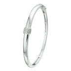bangle scharnier zirkonia 7,5 x 60 mm zilver gerhodineerd