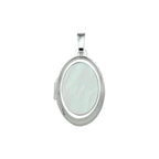 medaillon parelmoer 18,5 mm zilver wit