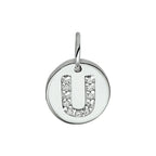 hanger letter m zirkonia zilver gerhodineerd