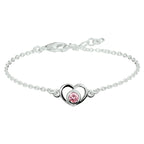 Armband Herz und Zirkonia 13 - 15 cm Silber rhodiniert