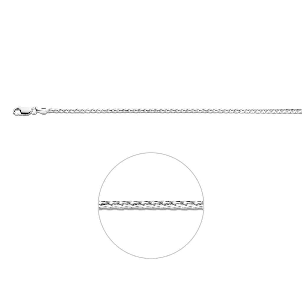 vossestaart 2,0 mm zilver wit