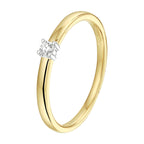 ring diamant 0.05ct h si 14K bicolor goud geel/wit