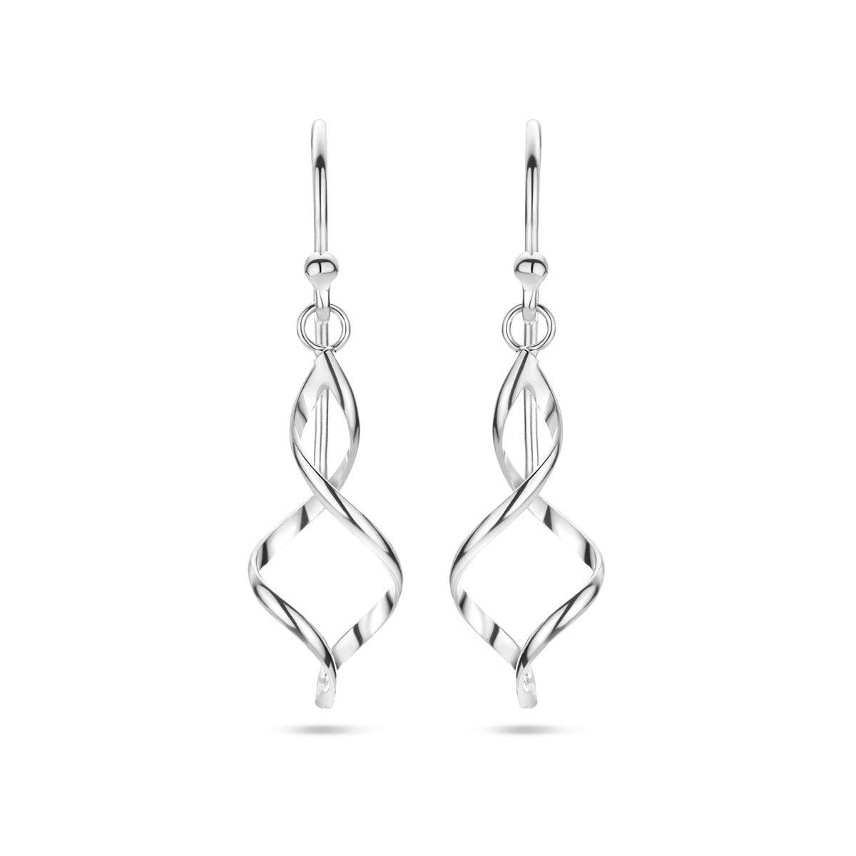 Ohrhänger mit französischer Brisur, 34 mm, rhodiniertes Silber