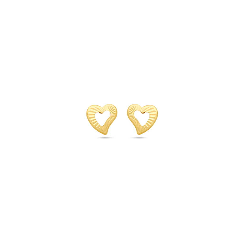 oorknoppen hart 4,5 mm 14K geelgoud