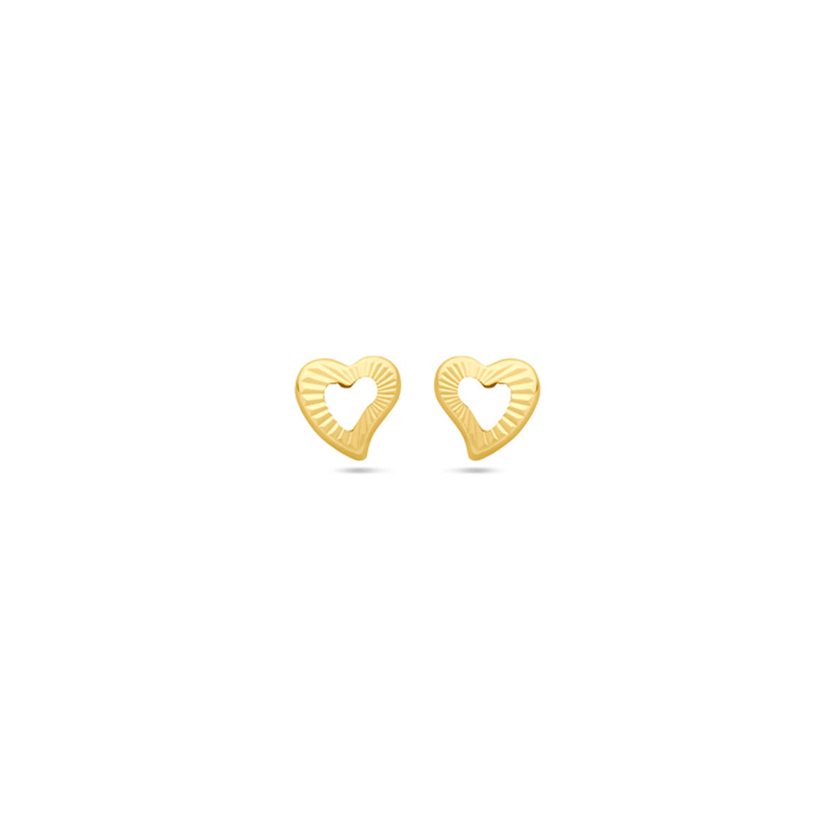oorknoppen hart 4,5 mm 14K geelgoud