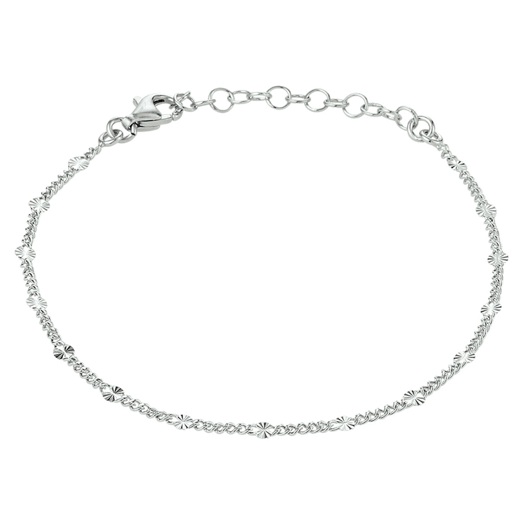 Fußkettchen 2,5 mm 24 + 2 cm Silber rhodiniert