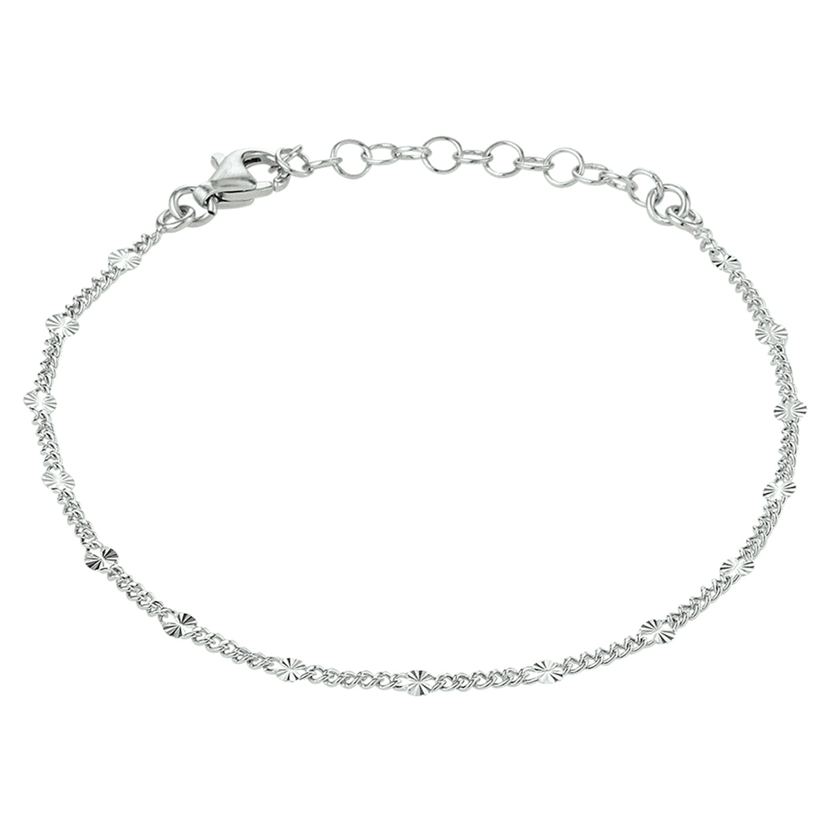 enkelbandje 2,5 mm 24 + 2 cm zilver gerhodineerd
