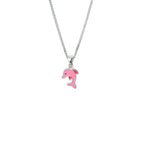 collier dolfijn emaille 36 + 4 cm zilver gerhodineerd
