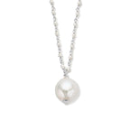 collier parels 45 + 5 cm zilver gerhodineerd