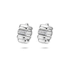 klapoorringen zirkonia 13,5 mm zilver gerhodineerd