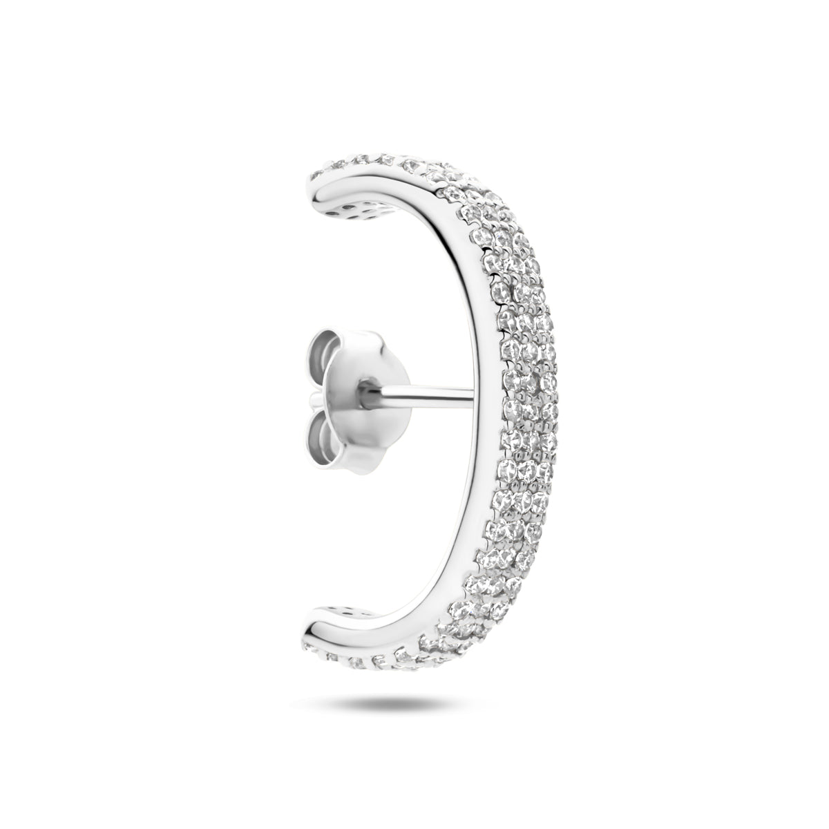 suspender oorbel zirkonia 20 mm zilver gerhodineerd