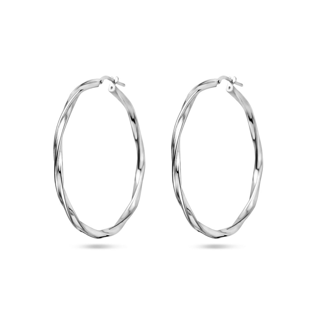 oorringen gedraaid 2,0 mm zilver gerhodineerd