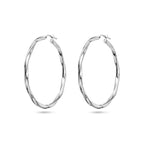 oorringen gedraaid 2,0 mm zilver gerhodineerd