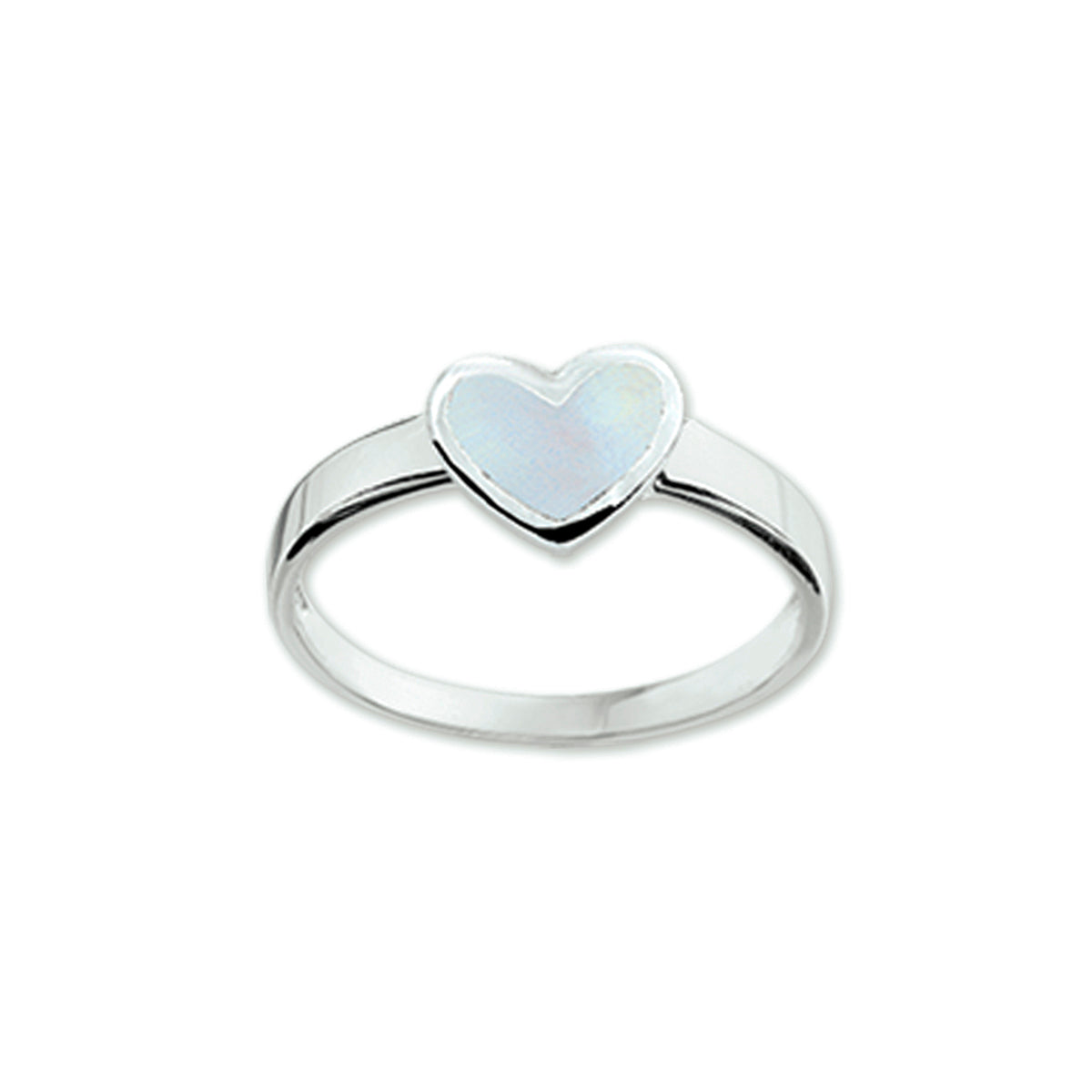 Ring Herz silber weiß