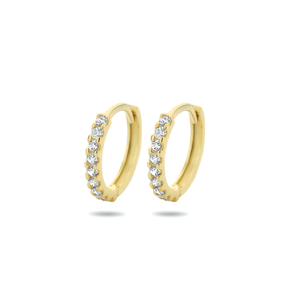 9 Karat Creolen Zirkonia 12,5 mm 9K Gelb