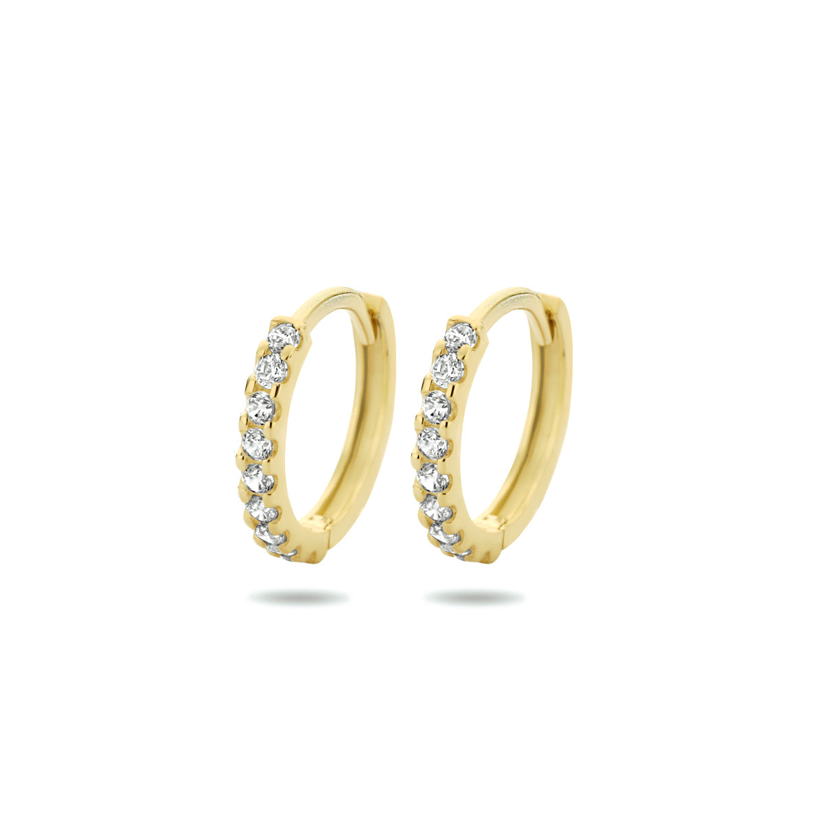 9 Karat Creolen Zirkonia 12,5 mm 9K Gelb