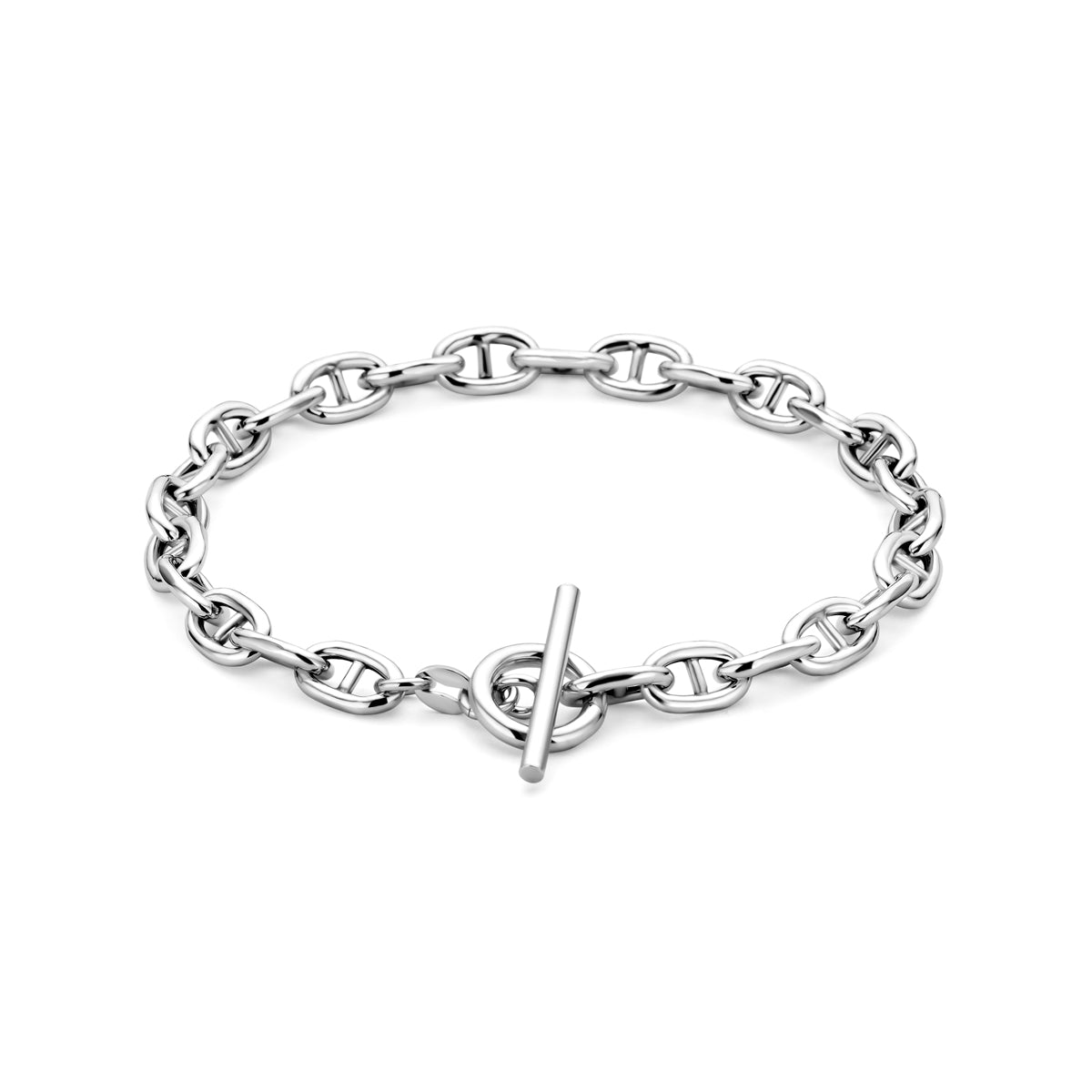 Armband 5,9 mm 19 cm Kastenschloss rhodiniert Silber