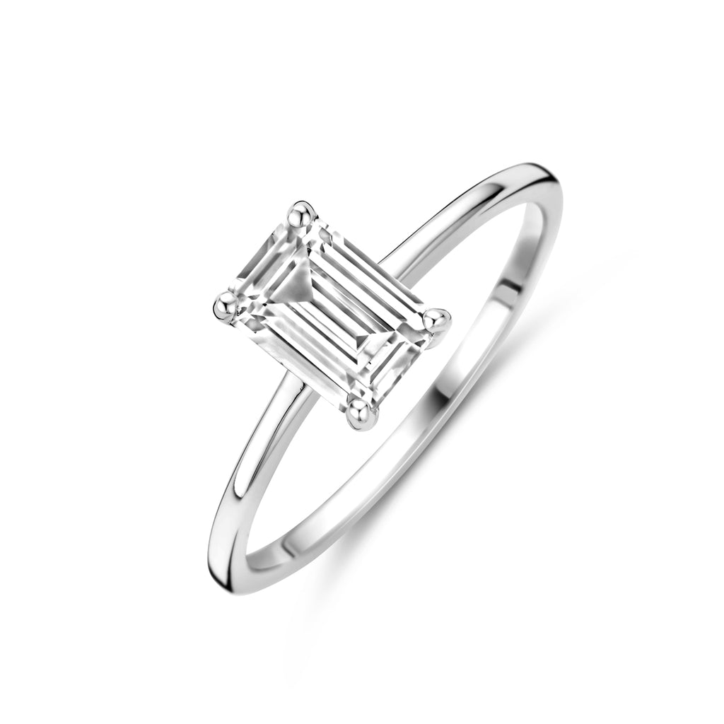 ring zirkonia zilver gerhodineerd