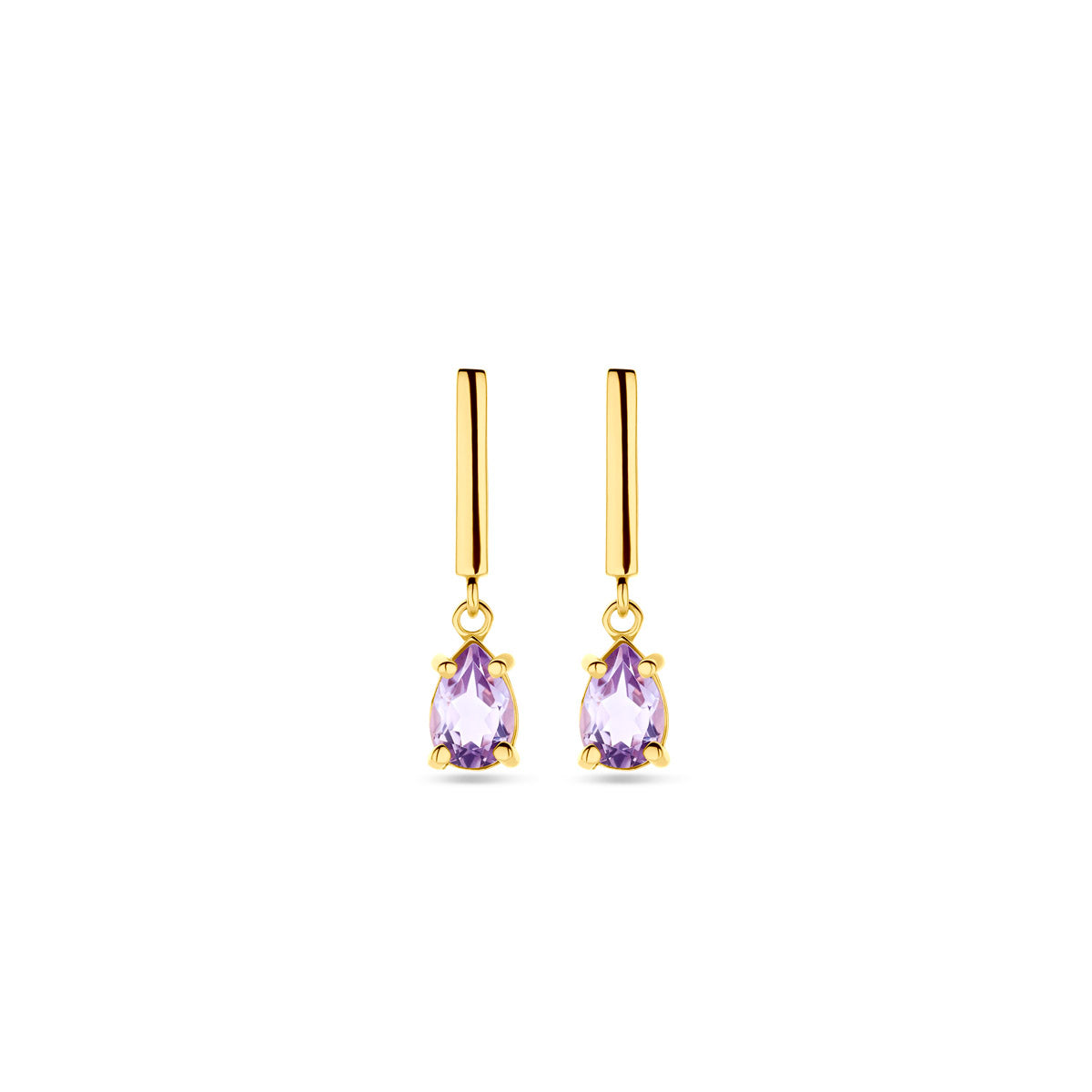 Ohrringe Amethyst 19 mm 14K Gelbgold