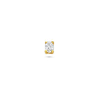 Flat Back Piercing oval Zirkonia 4 mm 1 Mikron silber vergoldet (gelb)