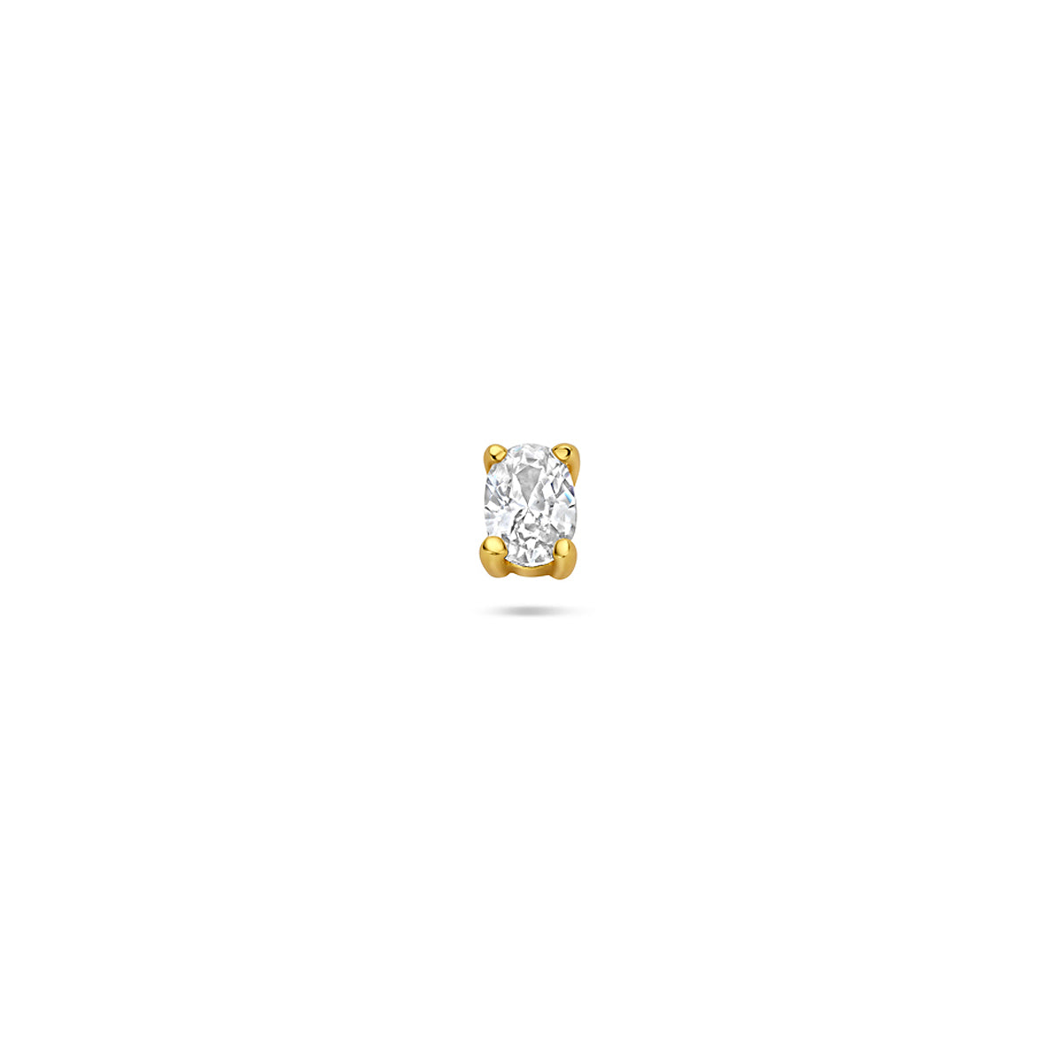 Flat Back Piercing oval Zirkonia 4 mm 1 Mikron silber vergoldet (gelb)