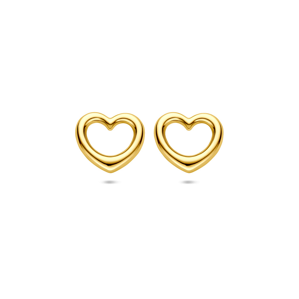 Ohrstecker Herz 10 mm 14K Gelbgold