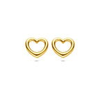 Ohrstecker Herz 10 mm 14K Gelbgold