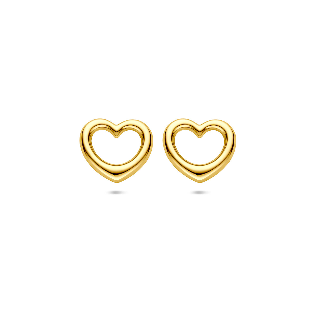 Ohrstecker Herz 10 mm 14K Gelbgold