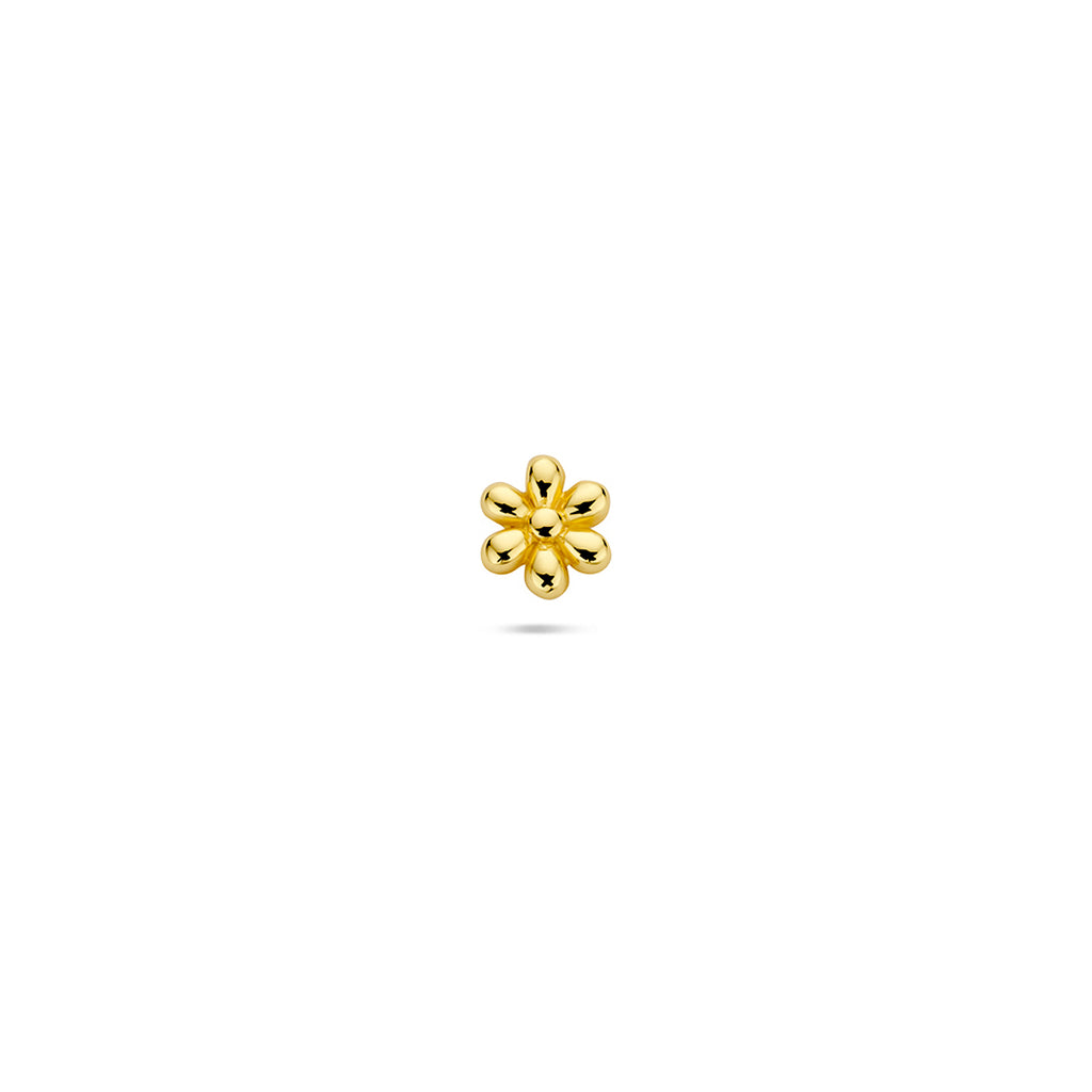 flat back piercing bloem 5 mm 1 micron zilver verguld (geel)