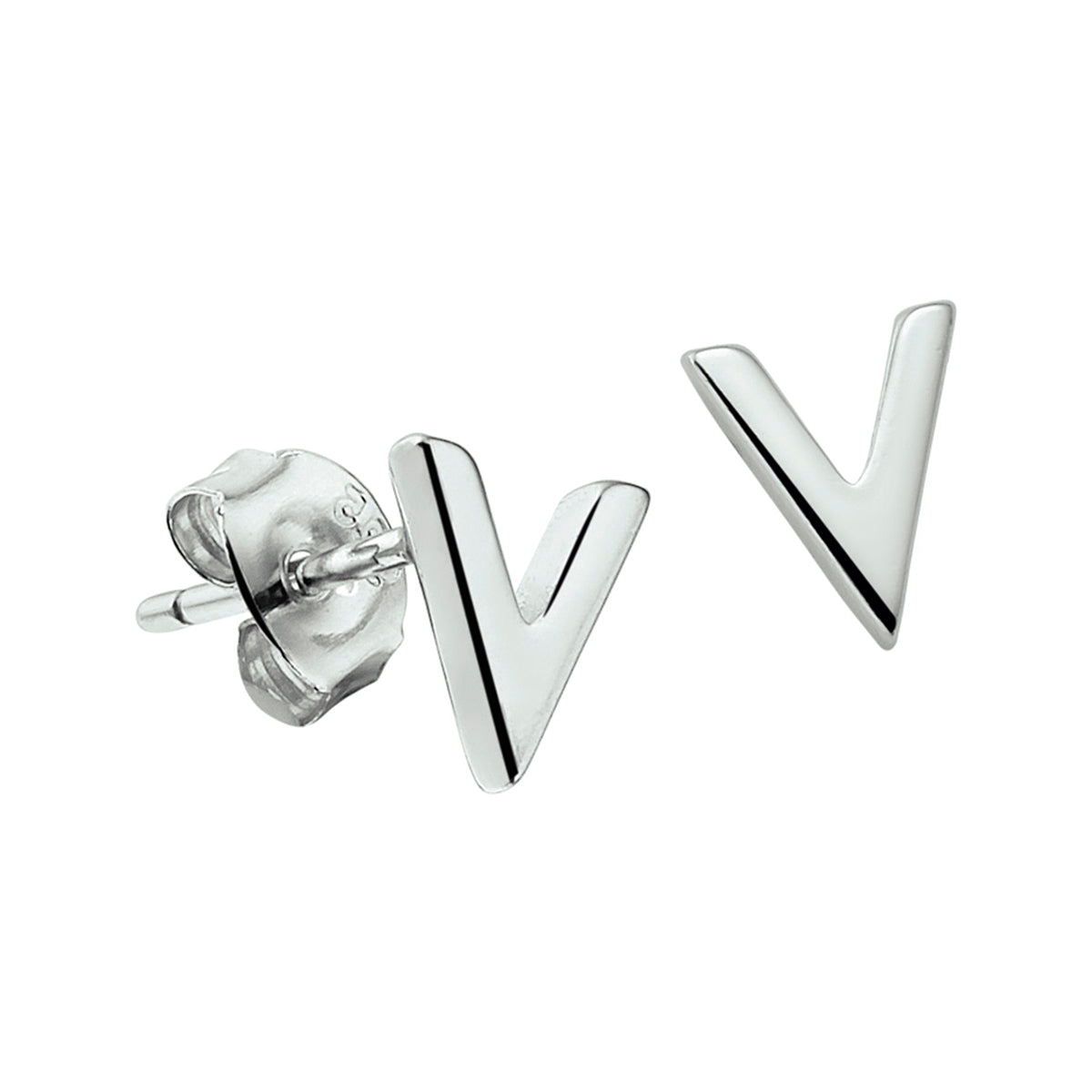 oorknoppen v zilver gerhodineerd