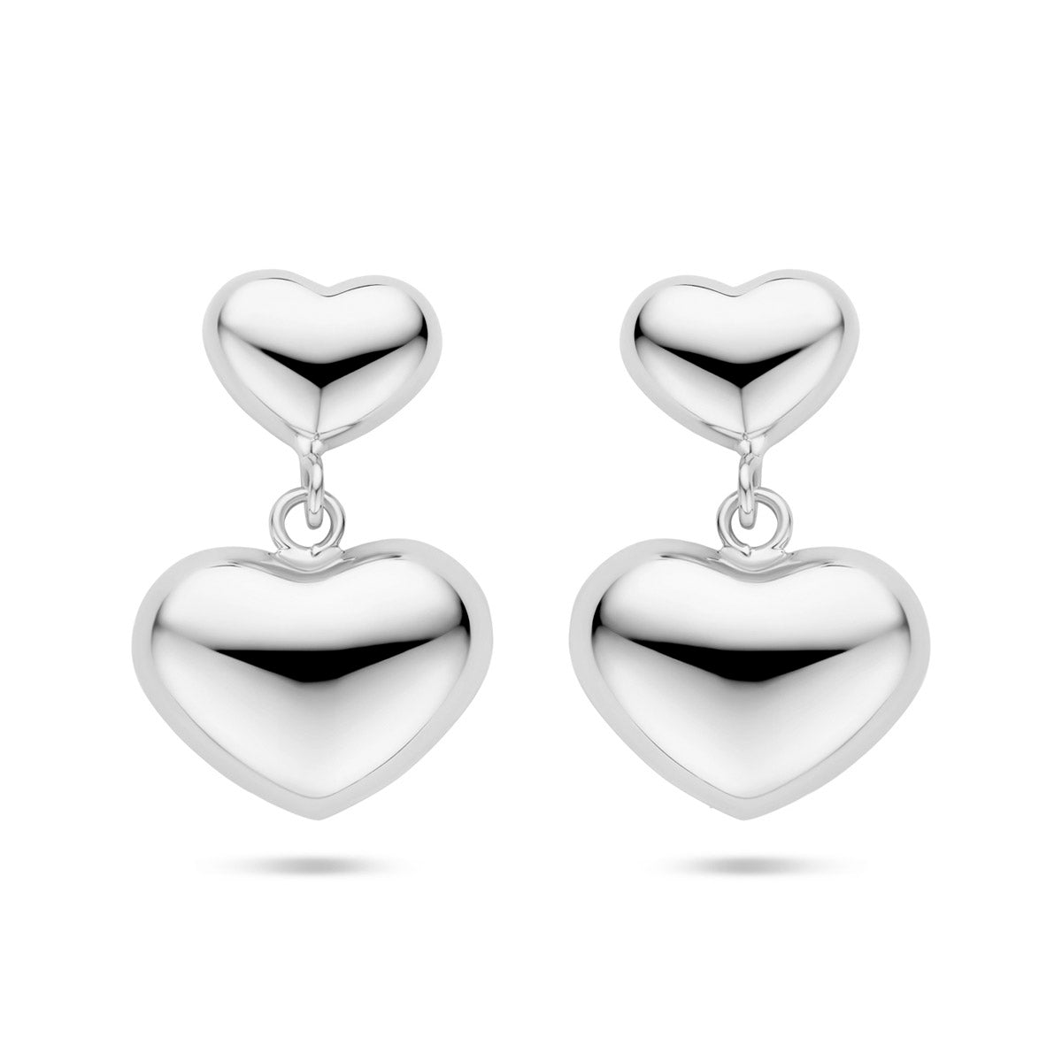 Ohrhänger Herz 26 mm rhodiniertes Silber